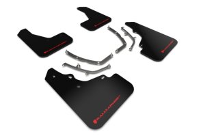 Mazda Mazda3 Mud Flap - Front + Rear - Rally Armor - UR Black with Red Logo - Black - `19-`25